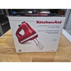 KitchenAid Ultra Power 5 Speed Hand Mixer Empire Red KHMS12ER Turbo Beaters